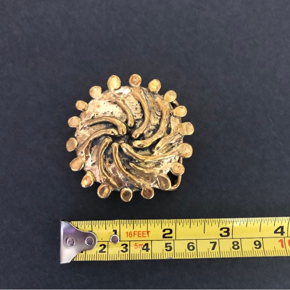 Stephen Burr Brutalist Brass Belt Buckle Abstract Handmade Vintage - Picture 3 of 4